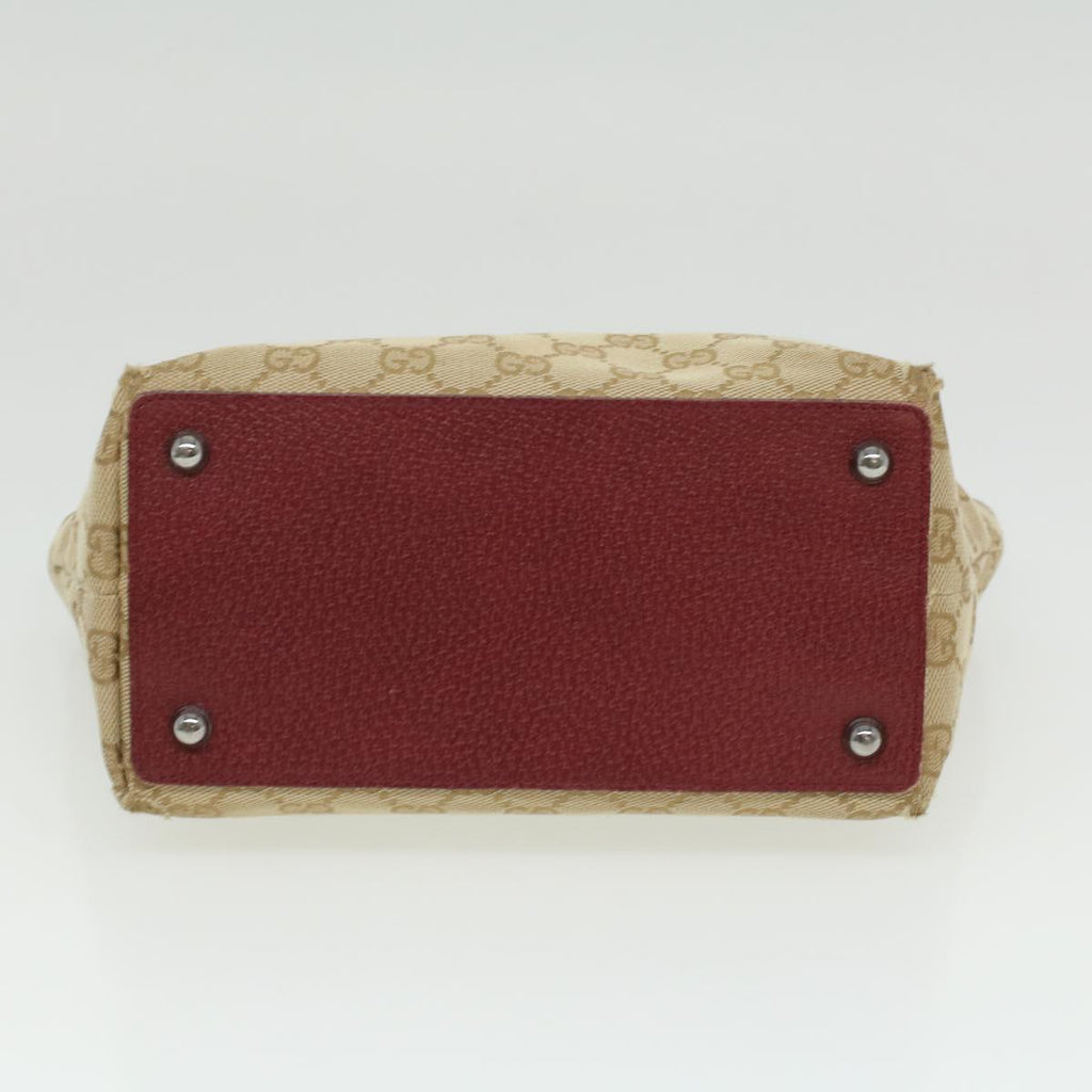 GUCCI GG Canvas Hand Bag Beige Red 120844 fm1892