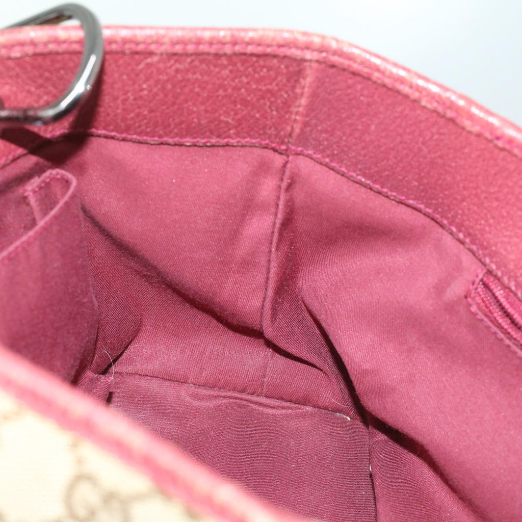 GUCCI GG Canvas Hand Bag Beige Red 120844 fm1892