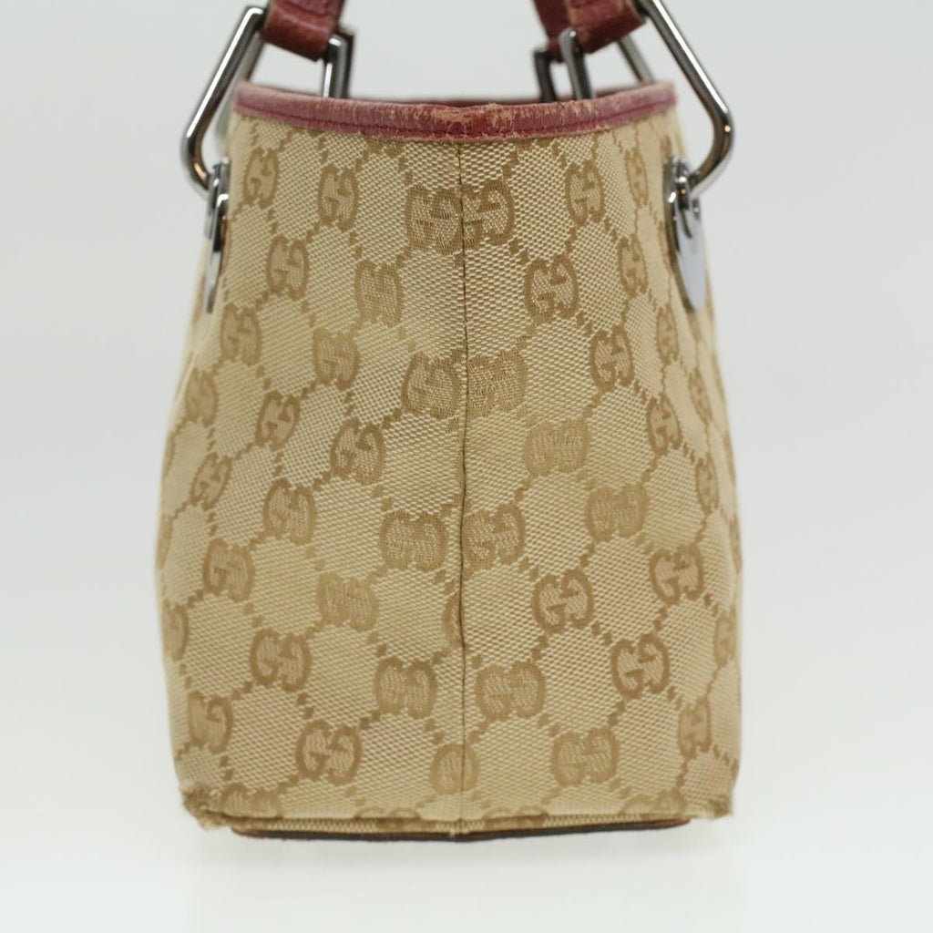 GUCCI GG Canvas Hand Bag Beige Red 120844 fm1892