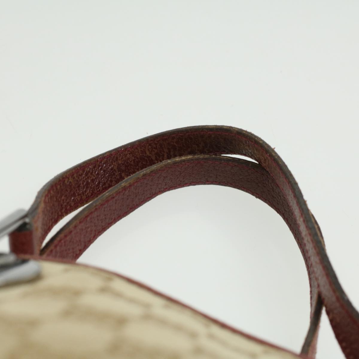GUCCI GG Canvas Hand Bag Beige Red 120844 fm1892