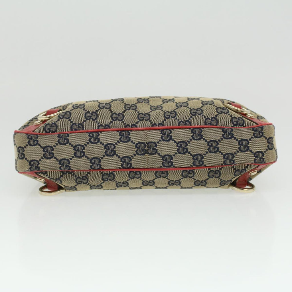 GUCCI GG Canvas Shoulder Bag Beige Red fm1893