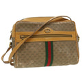 GUCCI Micro GG Canvas Web Sherry Line Shoulder Bag Beige Red Green fm1935