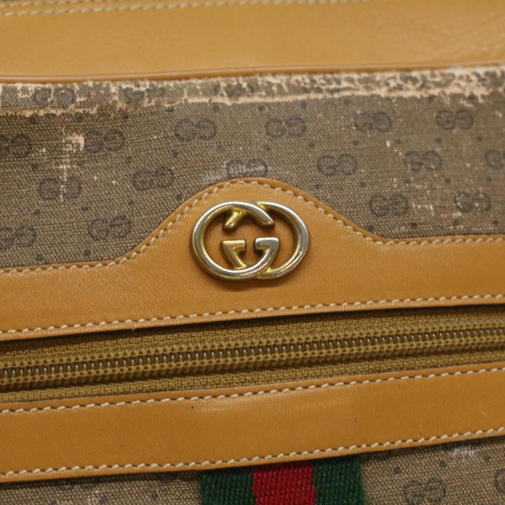 GUCCI Micro GG Canvas Web Sherry Line Shoulder Bag Beige Red Green fm1935