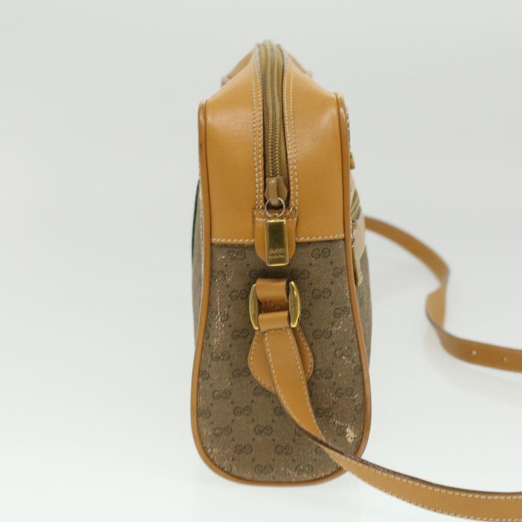 GUCCI Micro GG Canvas Web Sherry Line Shoulder Bag Beige Red Green fm1935