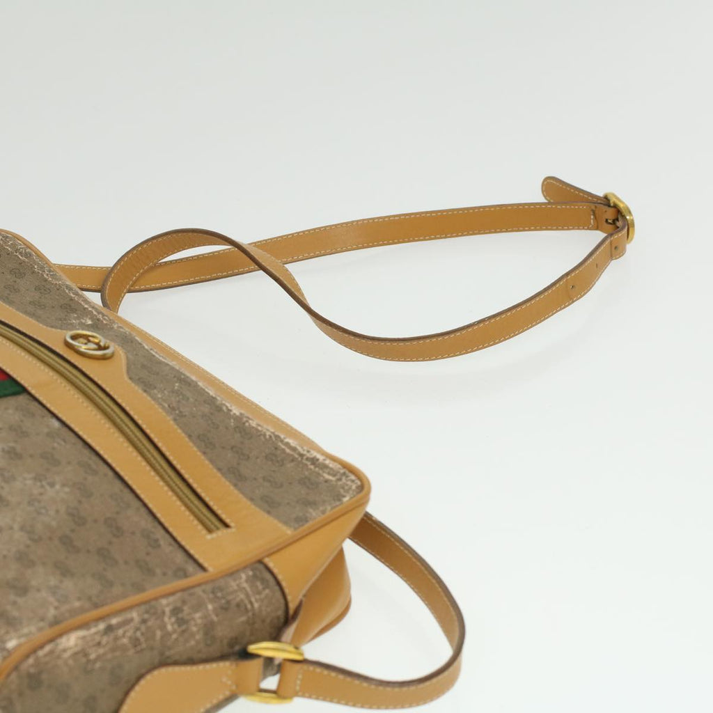 GUCCI Micro GG Canvas Web Sherry Line Shoulder Bag Beige Red Green fm1935