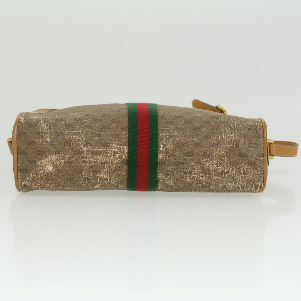GUCCI Micro GG Canvas Web Sherry Line Shoulder Bag Beige Red Green fm1935