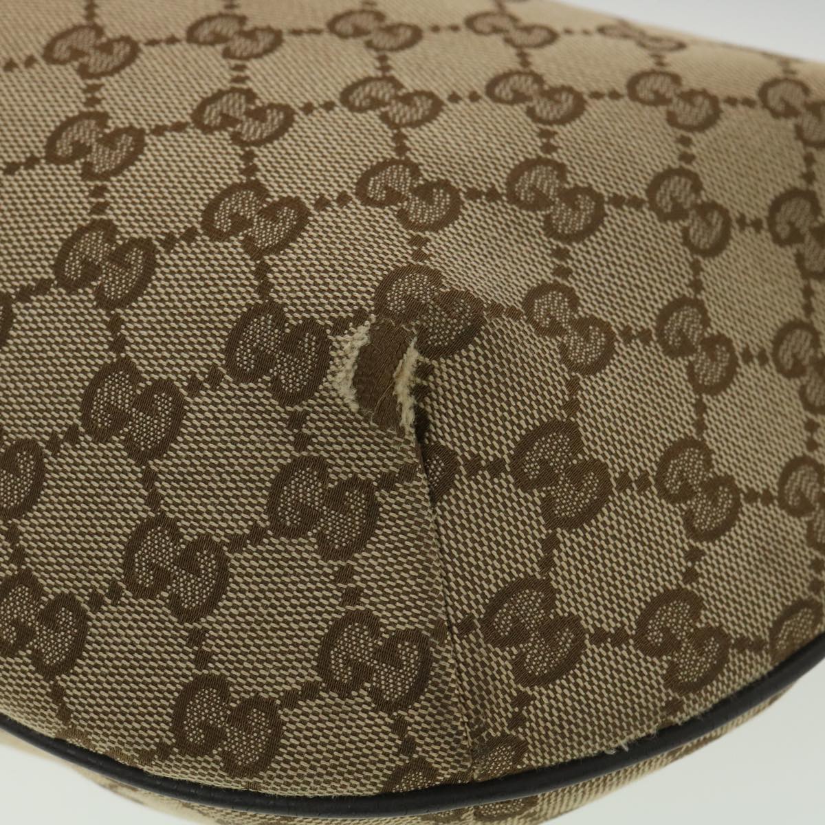 GUCCI GG Canvas Shoulder Bag Beige Dark Brown 181092 fm2121