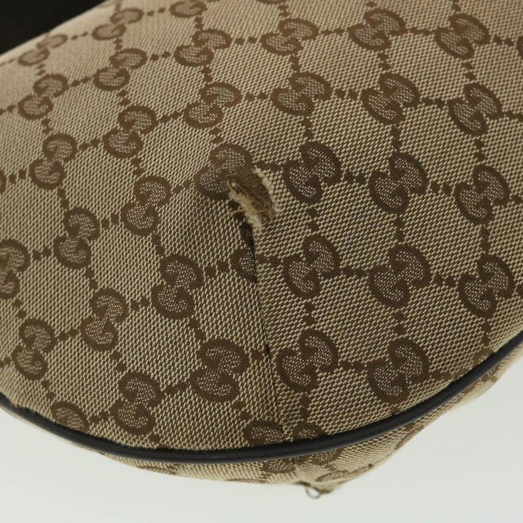 GUCCI GG Canvas Shoulder Bag Beige Dark Brown 181092 fm2121