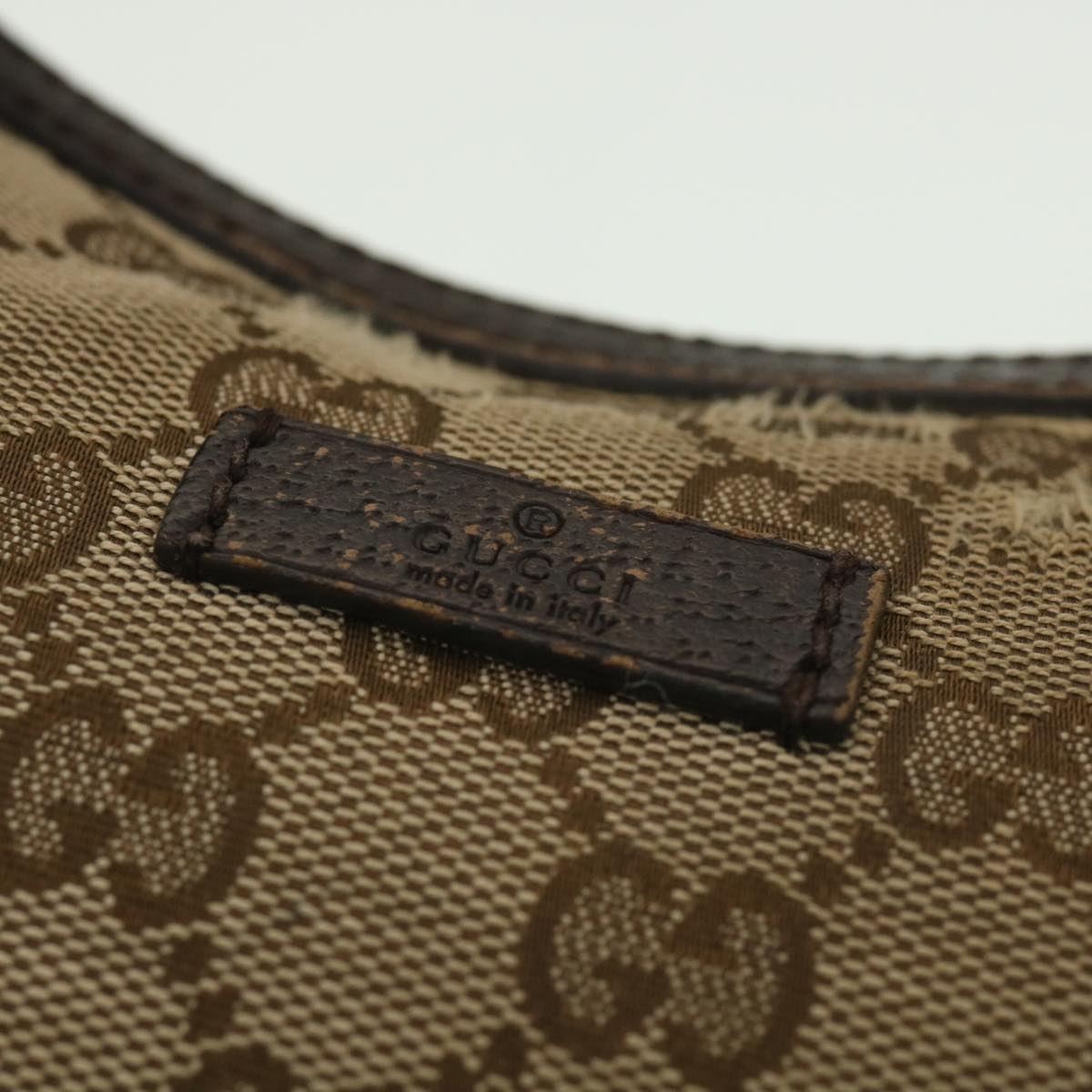 GUCCI GG Canvas Shoulder Bag Beige Dark Brown 181092 fm2121