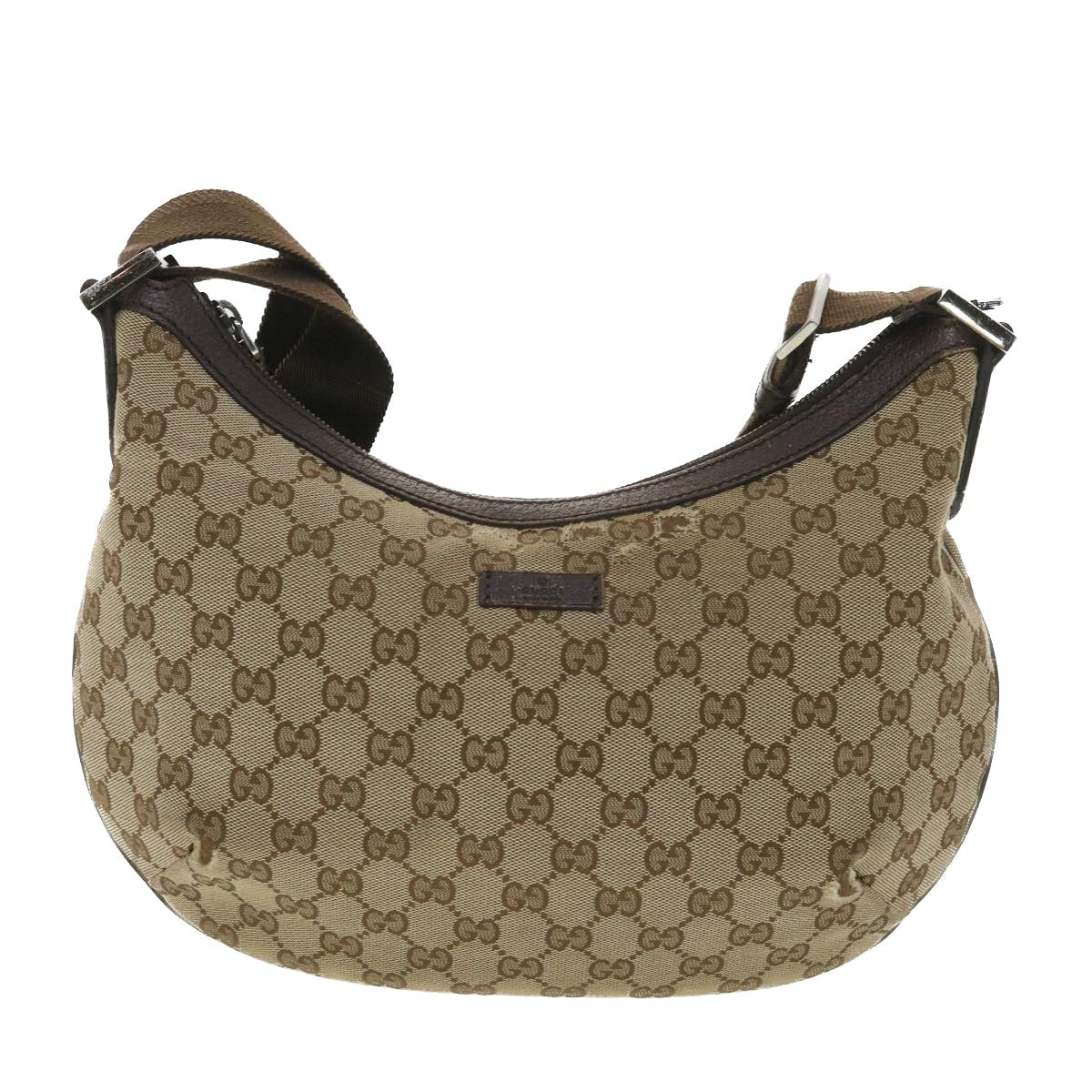 GUCCI GG Canvas Shoulder Bag Beige Dark Brown 181092 fm2121