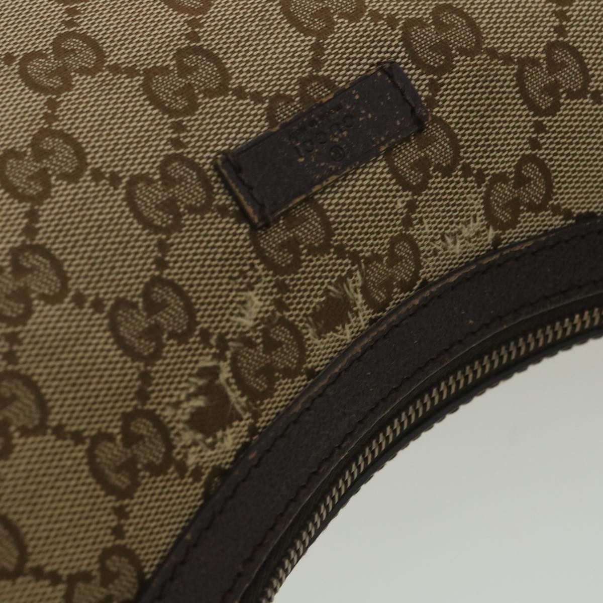 GUCCI GG Canvas Shoulder Bag Beige Dark Brown 181092 fm2121