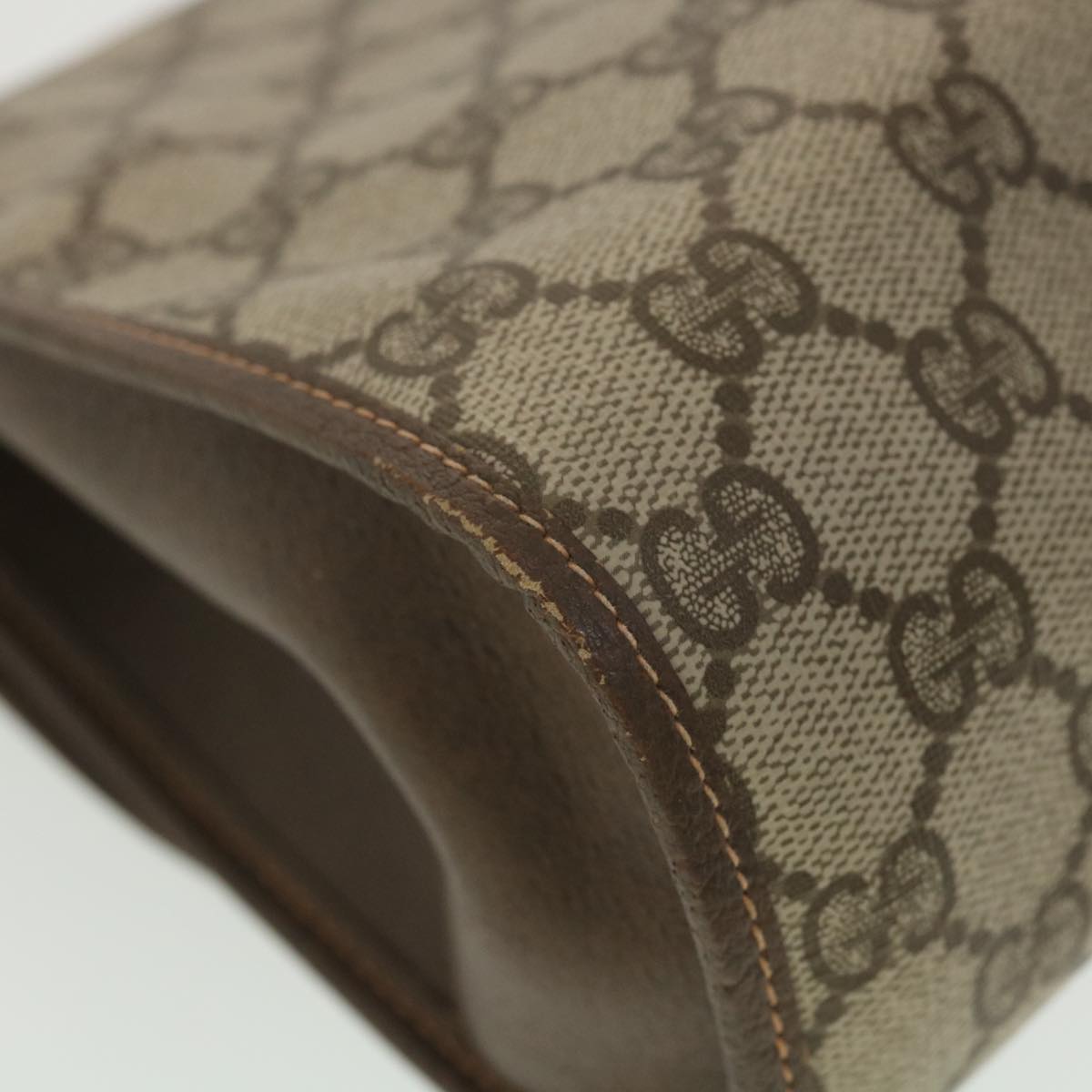 GUCCI GG Canvas Web Sherry Line Clutch Bag Beige Red 156.01.031 fm2132