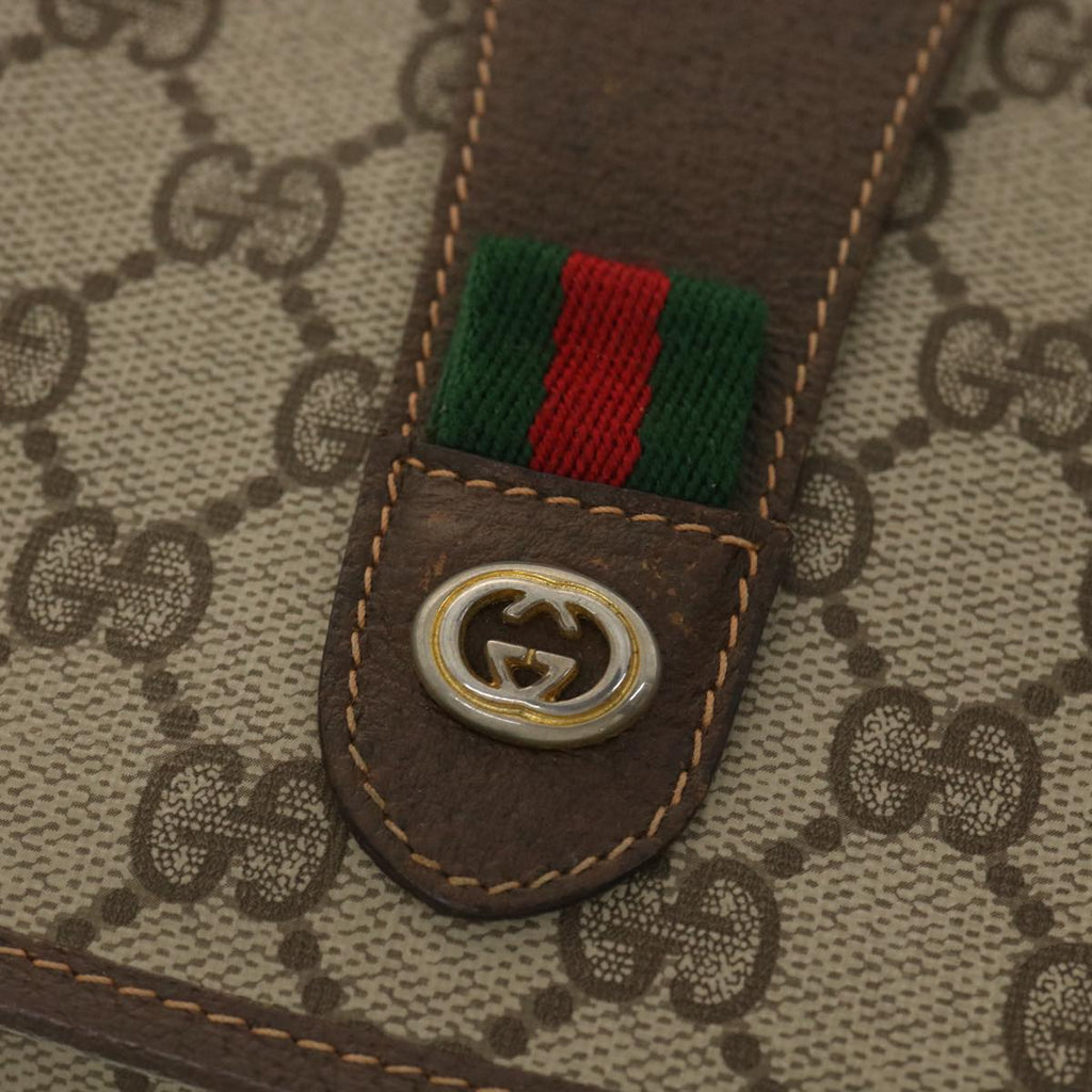 GUCCI GG Canvas Web Sherry Line Clutch Bag Beige Red 156.01.031 fm2132