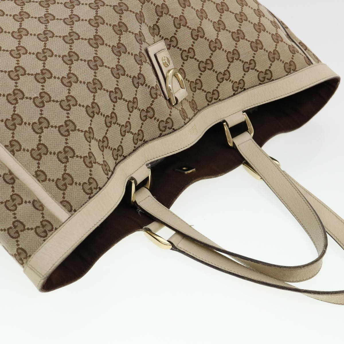 GUCCI GG Canvas Hand Bag 2Set Beige fm2158