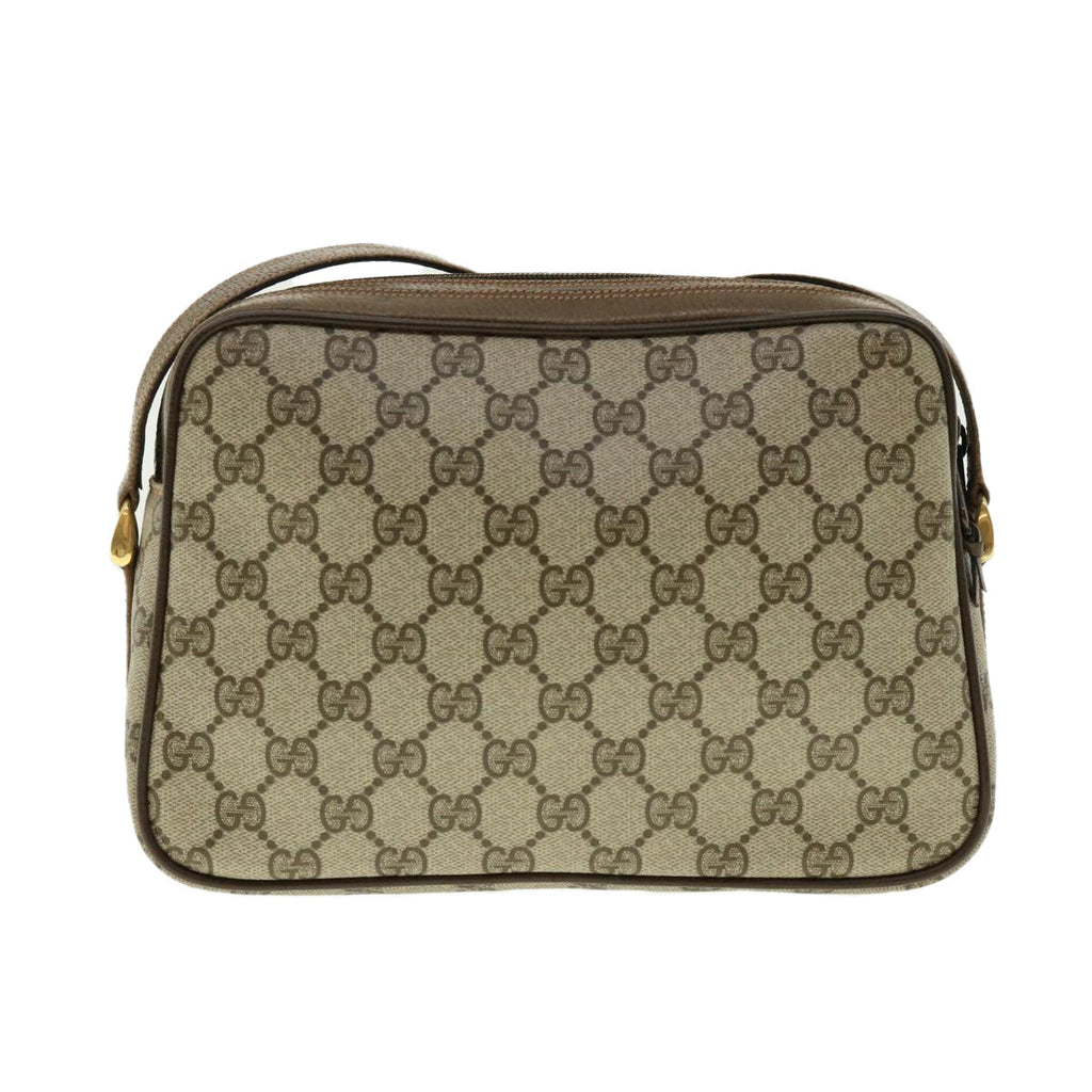GUCCI GG Canvas Web Sherry Line Shoulder Bag Beige Red Green fm2200