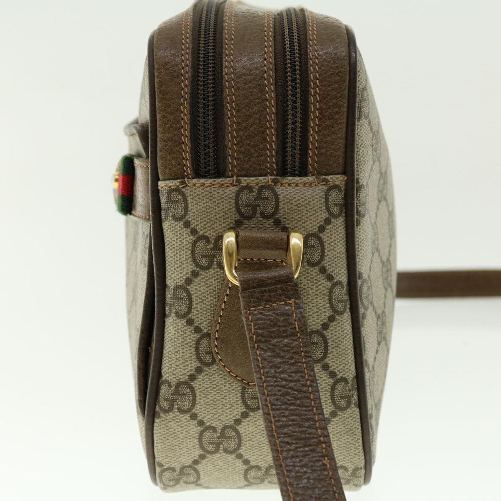 GUCCI GG Canvas Web Sherry Line Shoulder Bag Beige Red Green fm2200