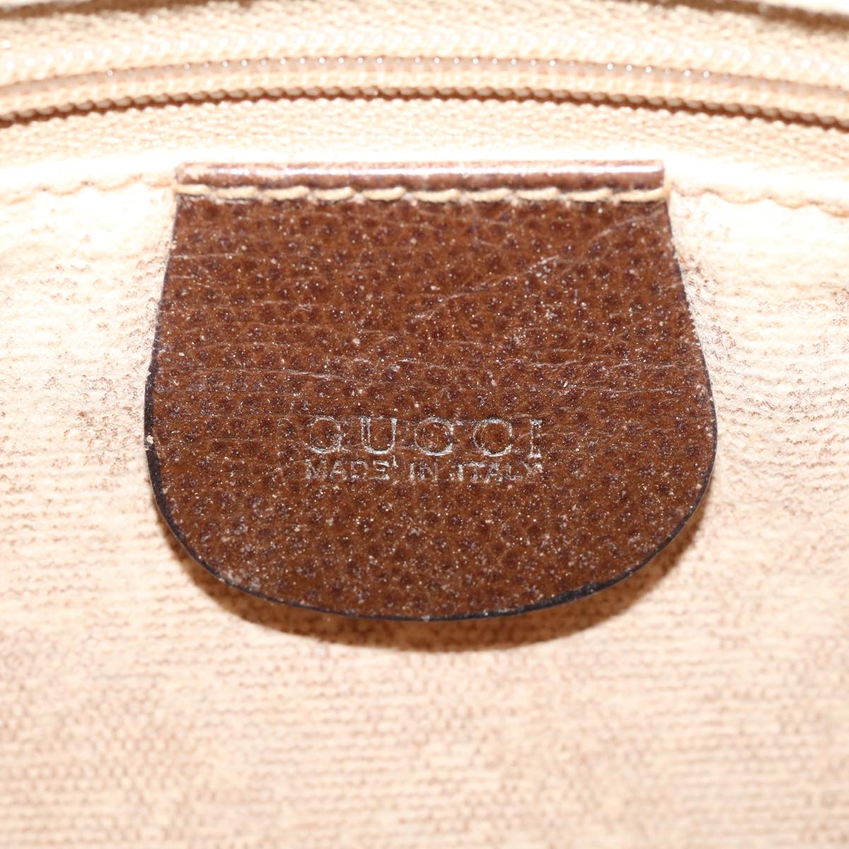 GUCCI GG Canvas Web Sherry Line Shoulder Bag PVC Leather Beige Green fm2201