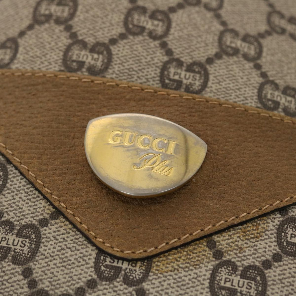 GUCCI GG Plus Canvas Web Sherry Line Tote Bag Beige Red Green fm2209
