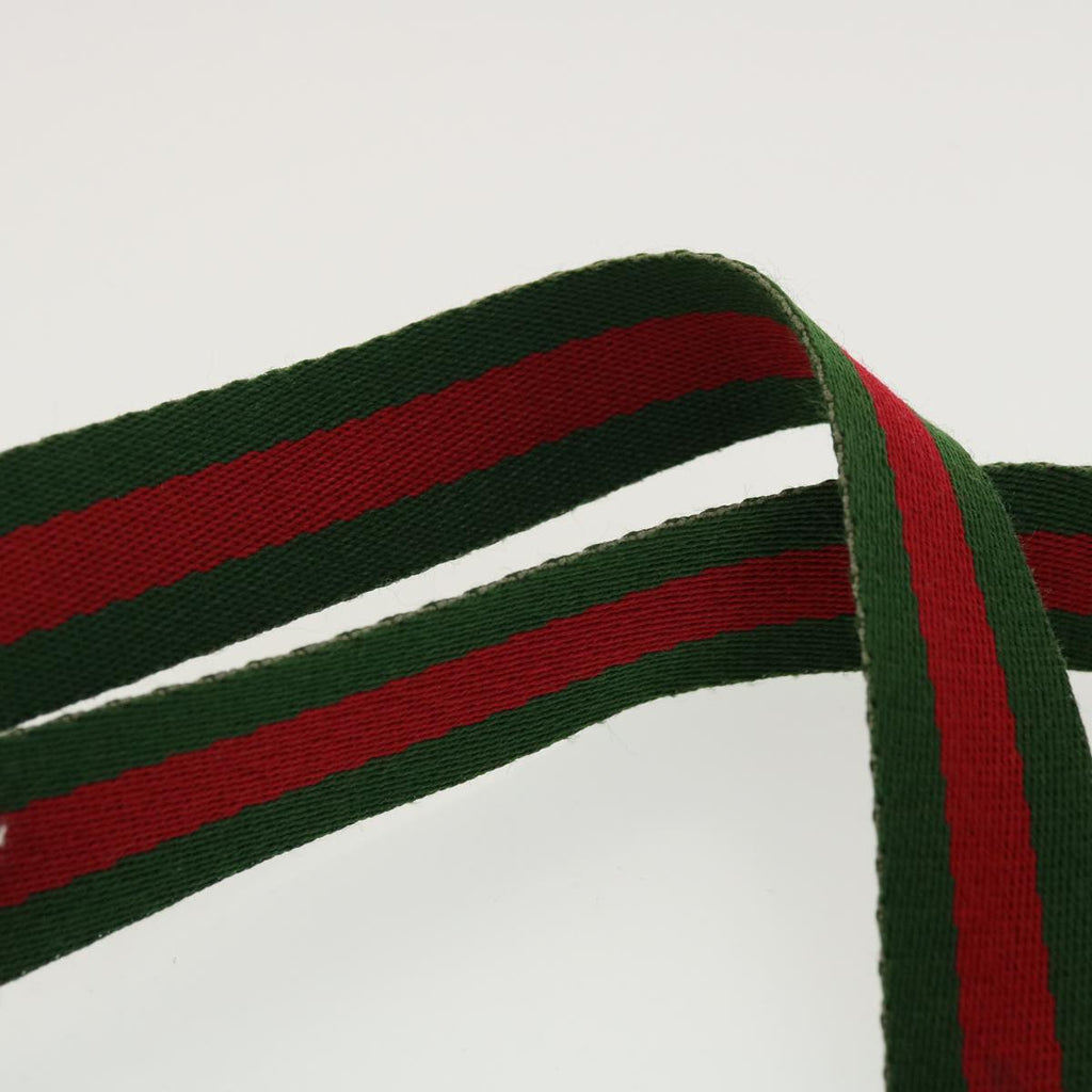 GUCCI GG Plus Canvas Web Sherry Line Tote Bag Beige Red Green fm2209