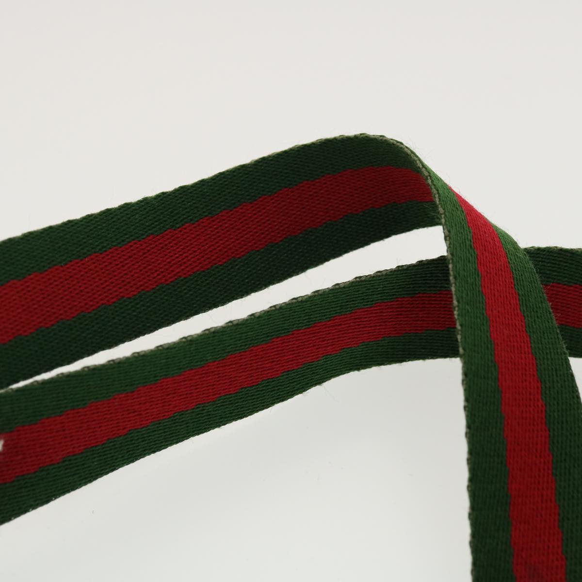 GUCCI GG Plus Canvas Web Sherry Line Tote Bag Beige Red Green fm2209