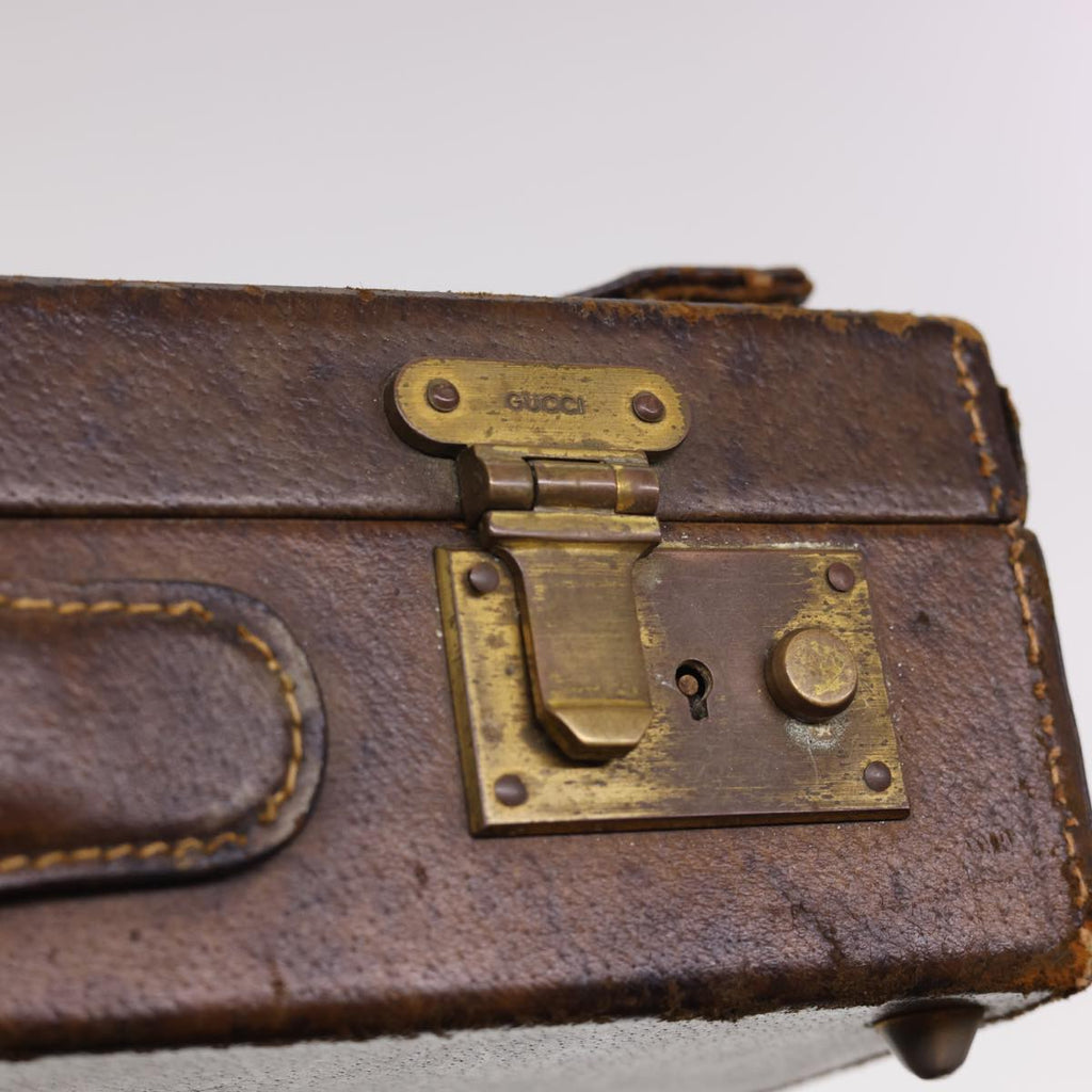 GUCCI Trunk Leather Brown fm2218