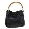 GUCCI Bamboo Shoulder Bag Leather Black fm2313