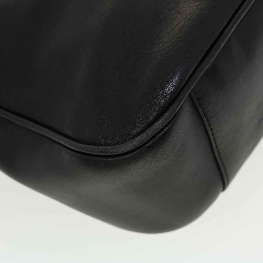 GUCCI Bamboo Shoulder Bag Leather Black fm2313