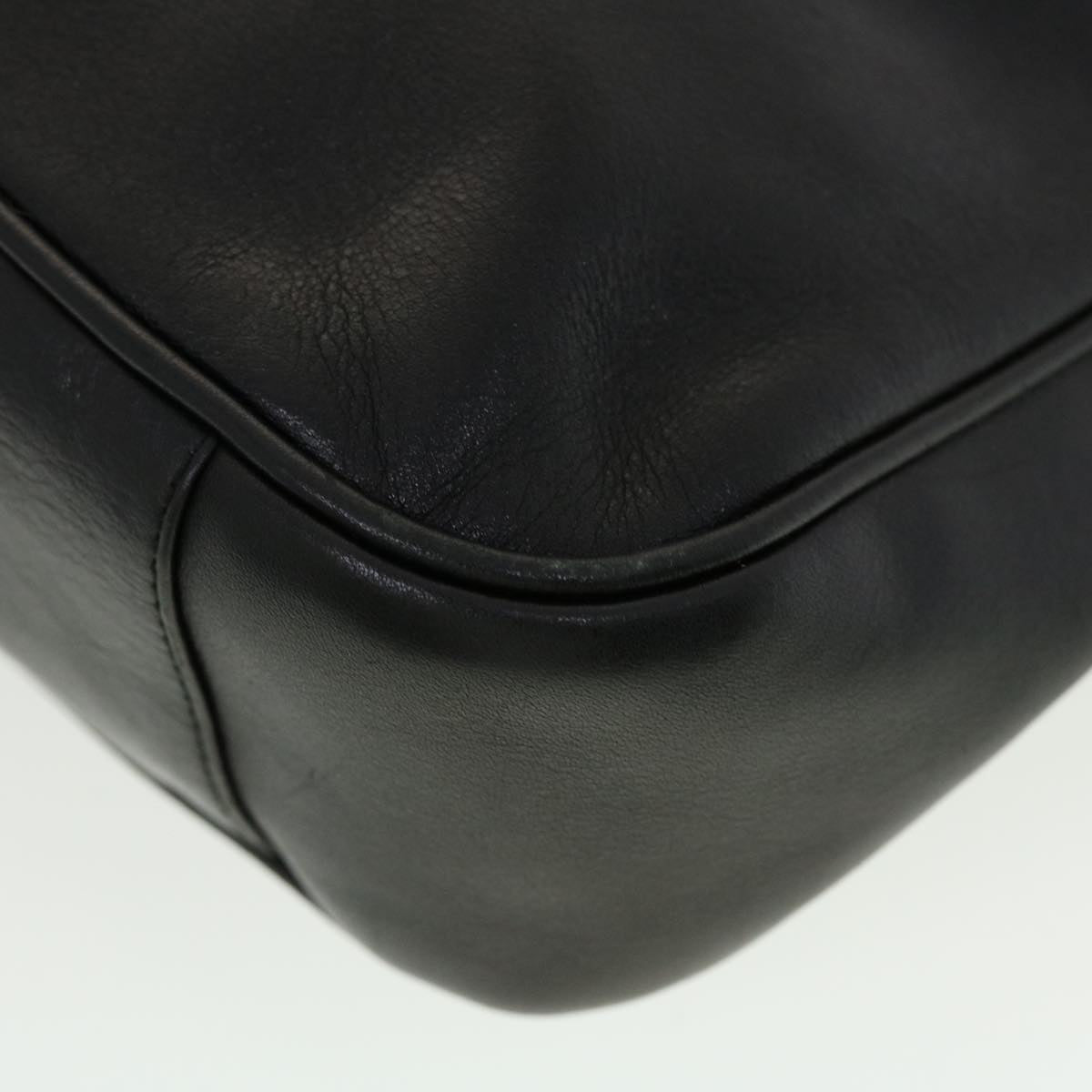 GUCCI Bamboo Shoulder Bag Leather Black fm2313