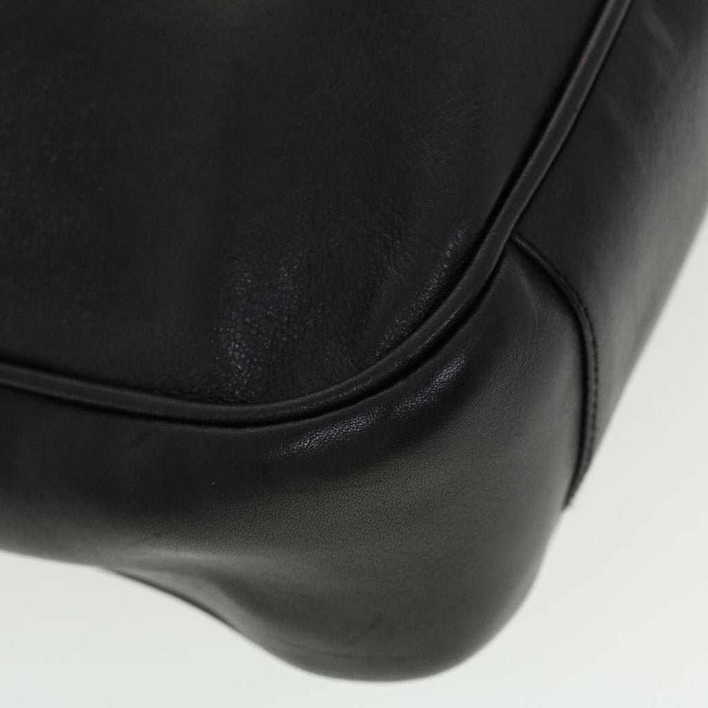 GUCCI Bamboo Shoulder Bag Leather Black fm2313