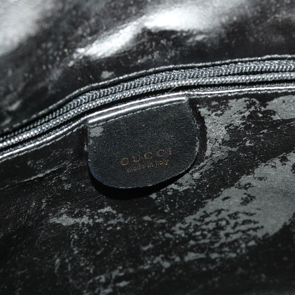 GUCCI Bamboo Shoulder Bag Leather Black fm2313