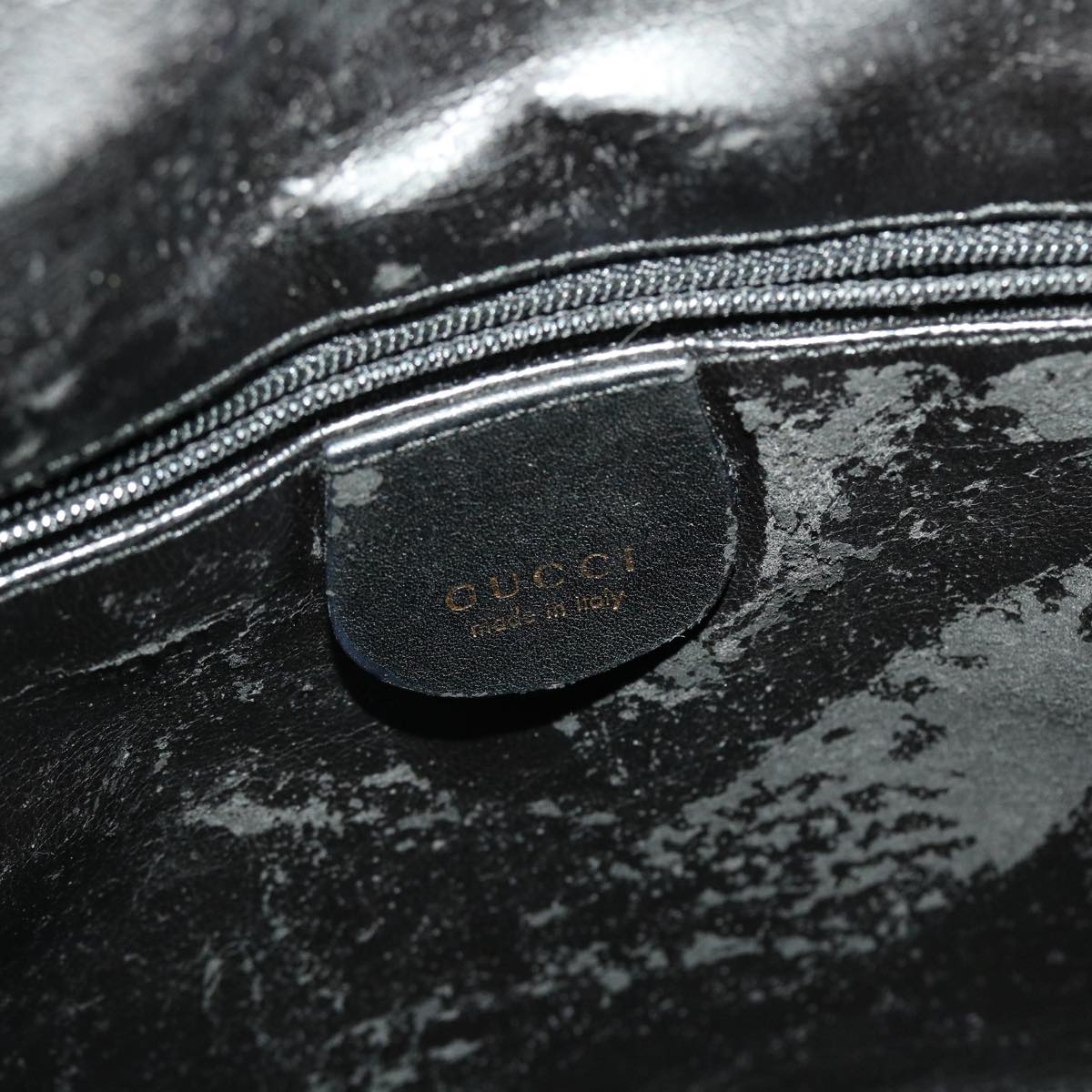 GUCCI Bamboo Shoulder Bag Leather Black fm2313