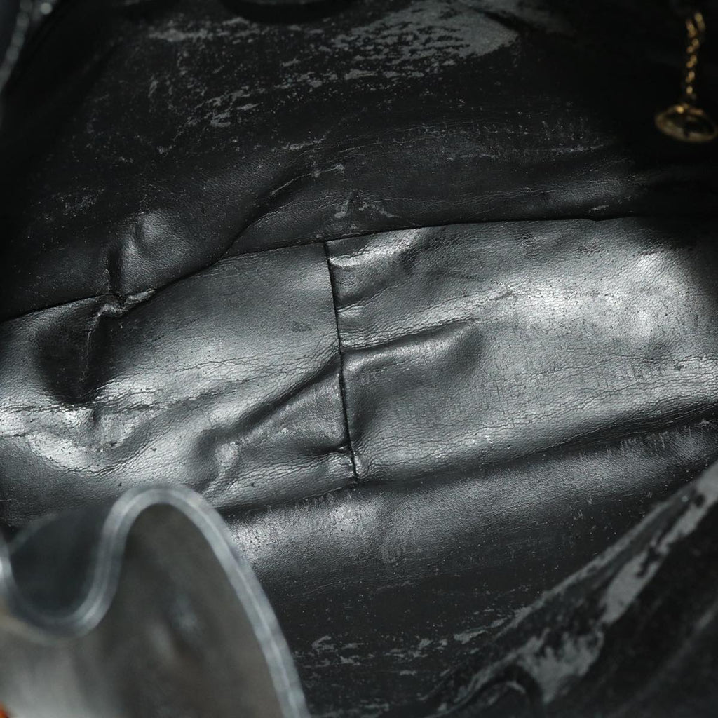 GUCCI Bamboo Shoulder Bag Leather Black fm2313