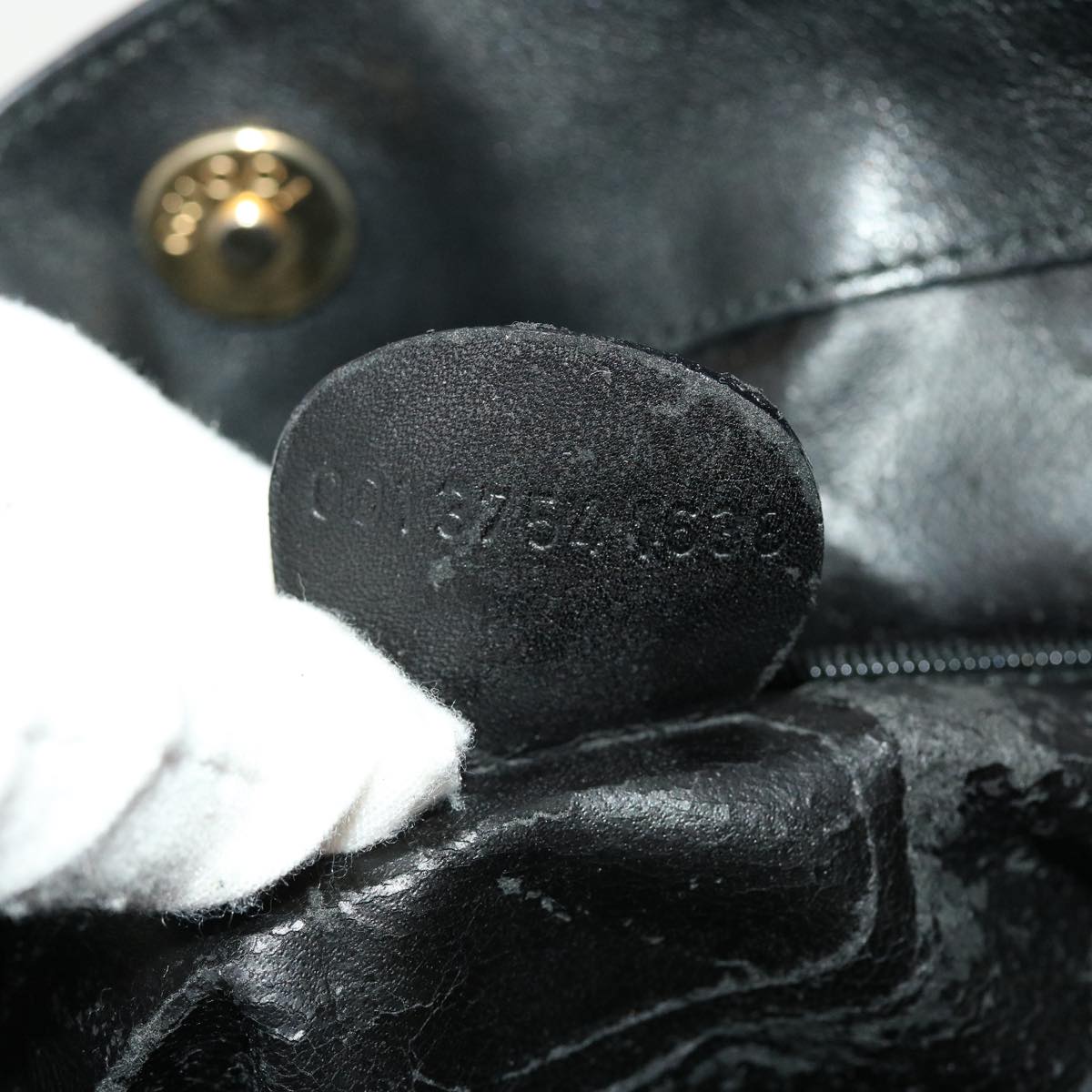 GUCCI Bamboo Shoulder Bag Leather Black fm2313