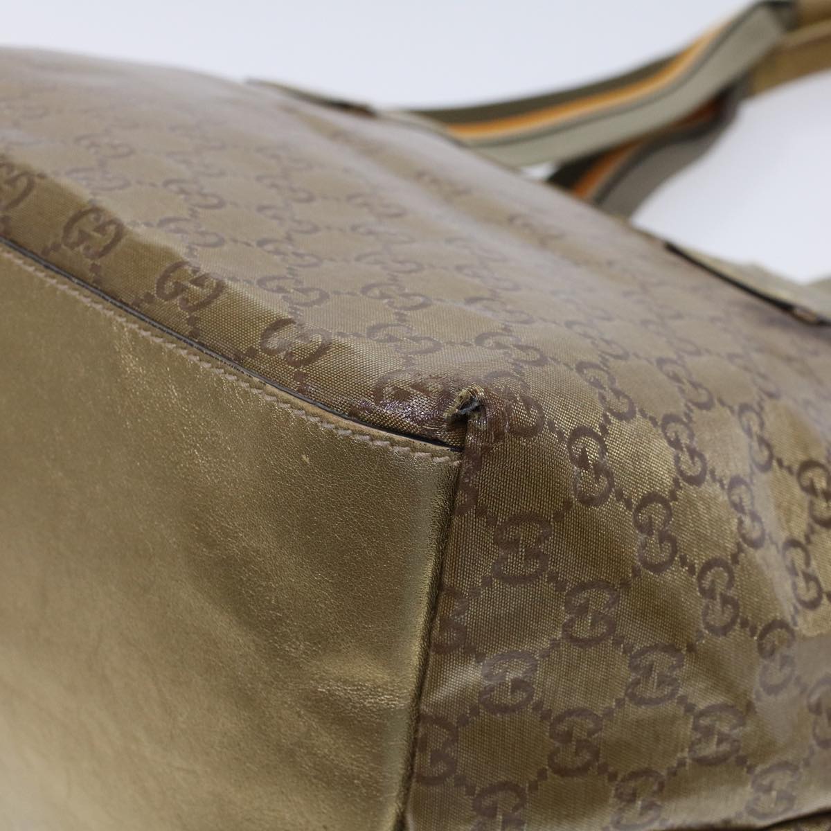 GUCCI GG Crystal Tote Bag Gold 131230 fm2314