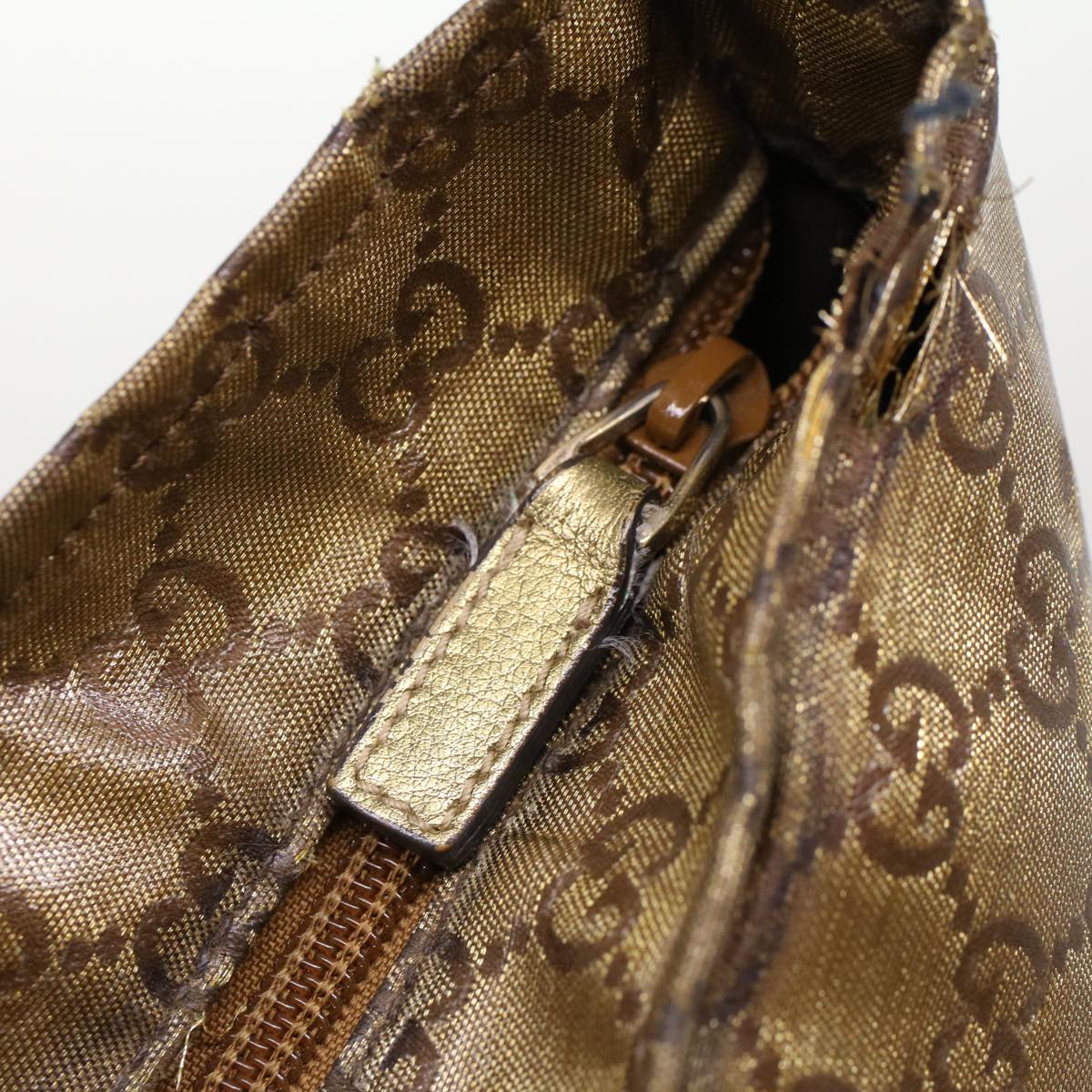 GUCCI GG Crystal Tote Bag Gold 131230 fm2314