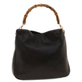 GUCCI Bamboo Shoulder Bag Leather Black fm2318