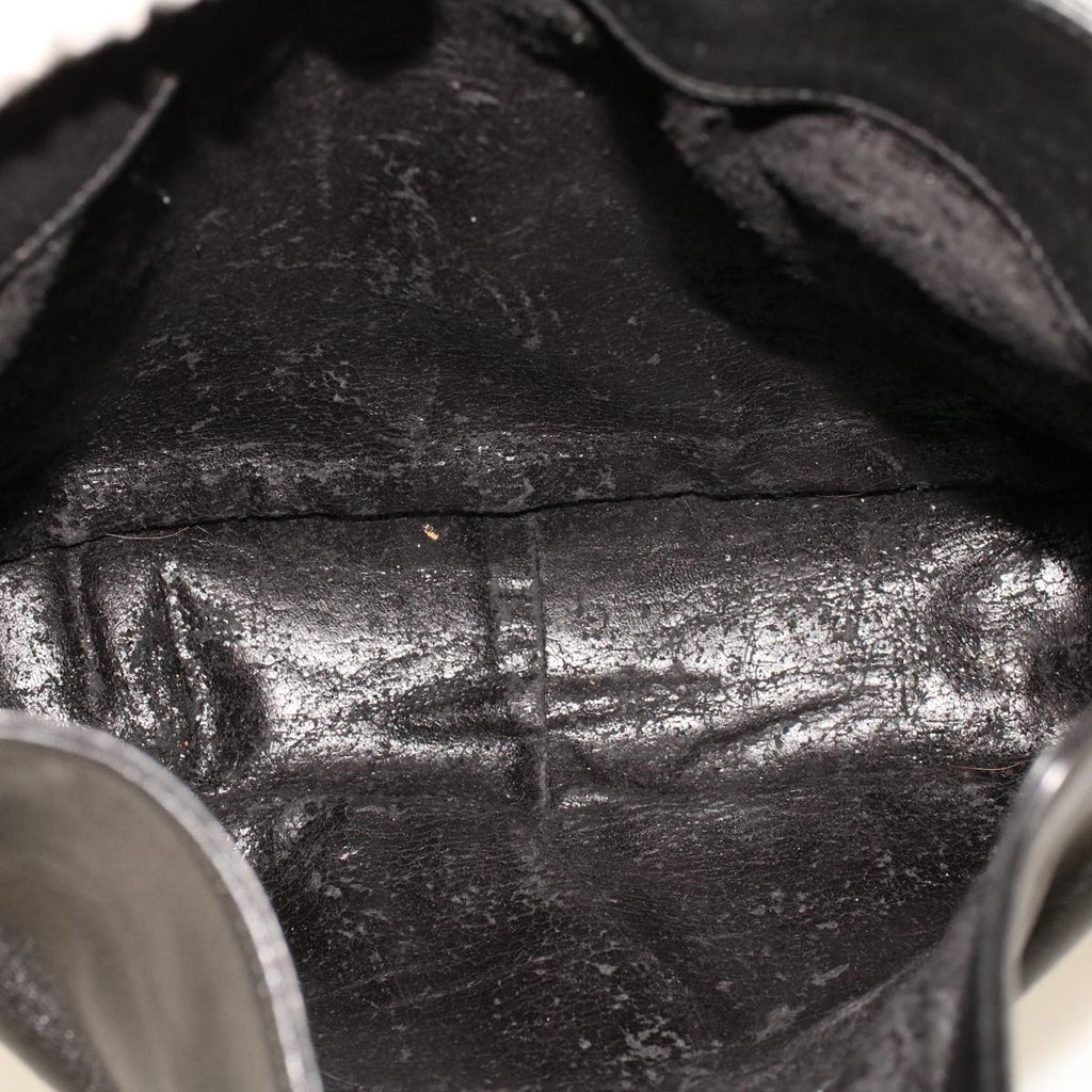 GUCCI Bamboo Shoulder Bag Leather Black fm2318