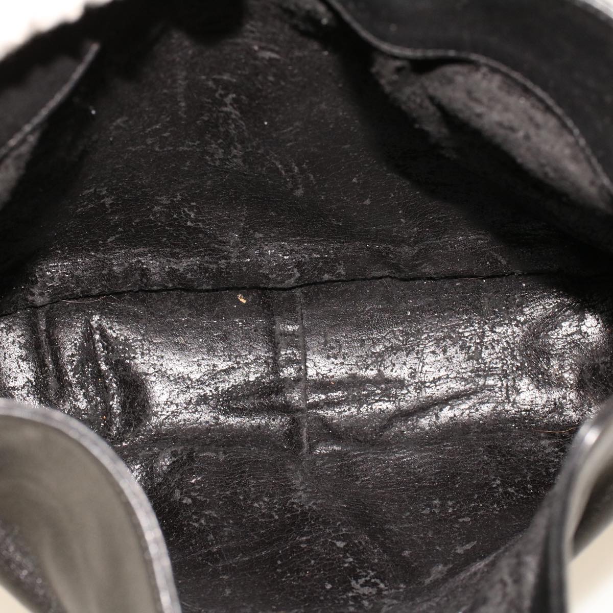 GUCCI Bamboo Shoulder Bag Leather Black fm2318