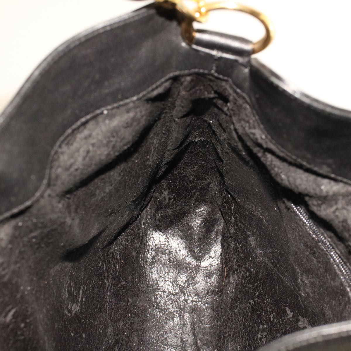 GUCCI Bamboo Shoulder Bag Leather Black fm2318