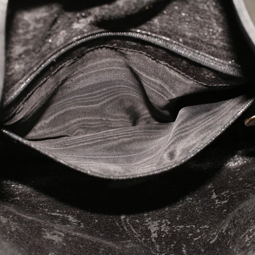 GUCCI Bamboo Shoulder Bag Leather Black fm2318