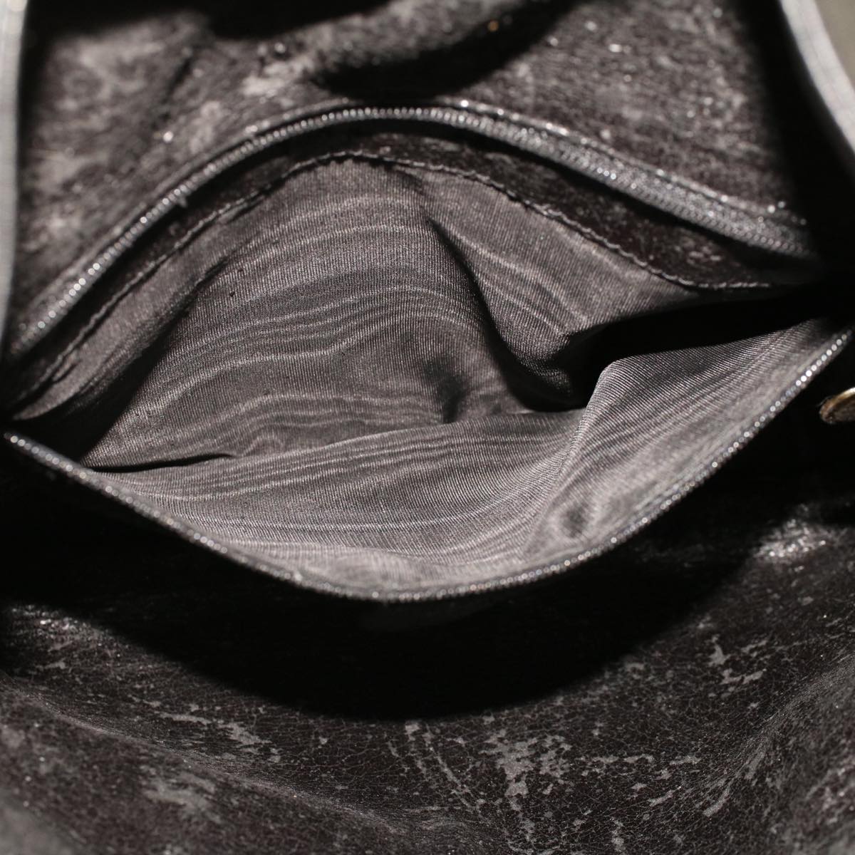 GUCCI Bamboo Shoulder Bag Leather Black fm2318
