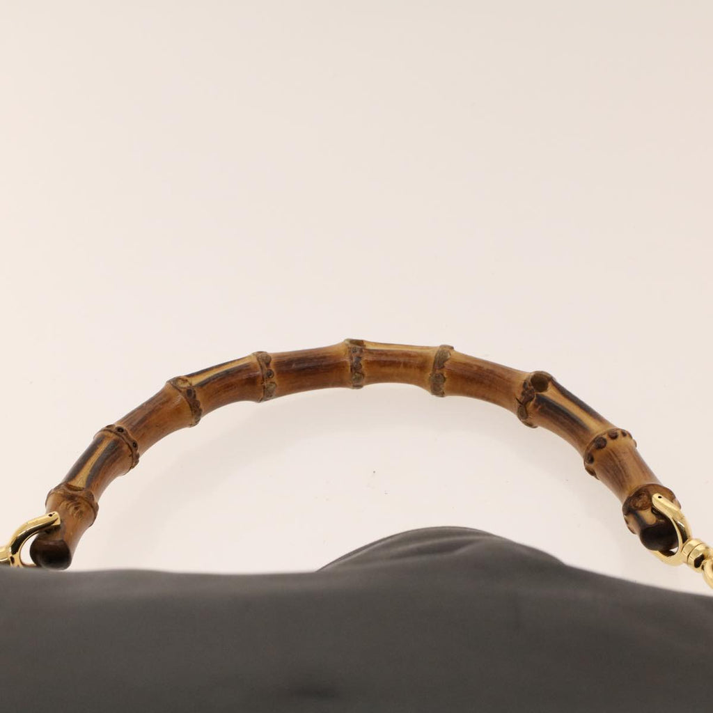 GUCCI Bamboo Shoulder Bag Leather Black fm2318