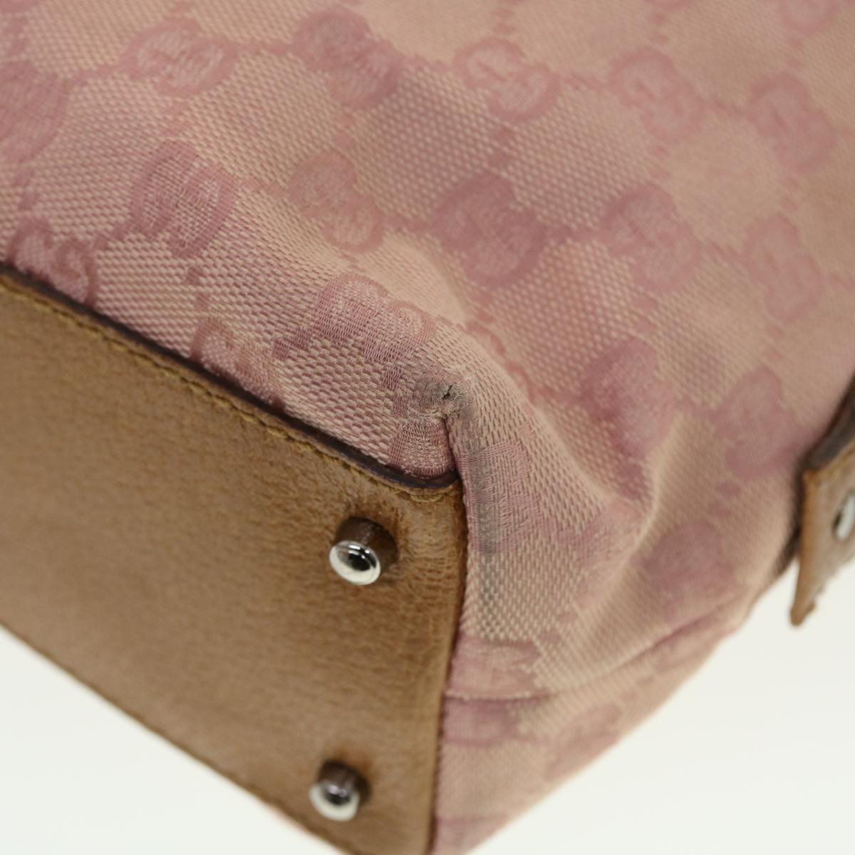 GUCCI GG Canvas Hand Bag Pink 113009 fm2349
