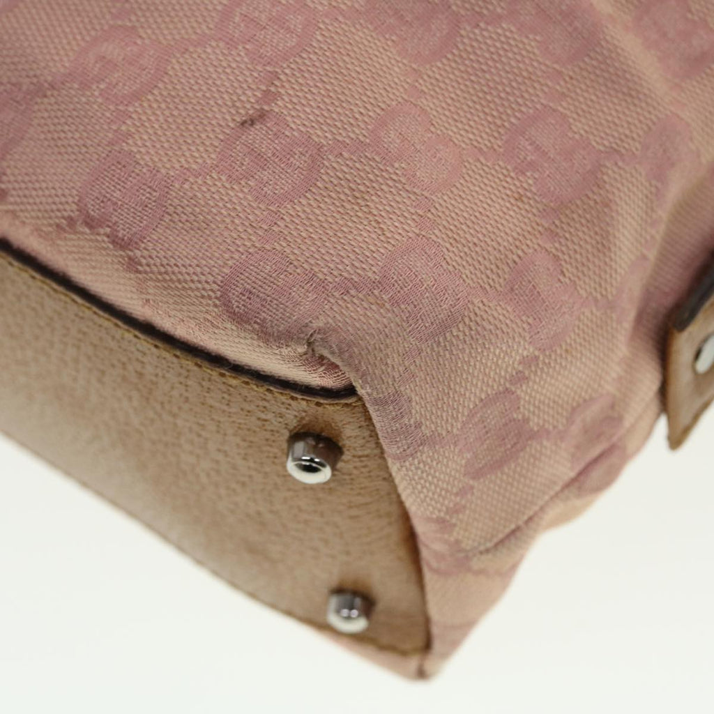 GUCCI GG Canvas Hand Bag Pink 113009 fm2349