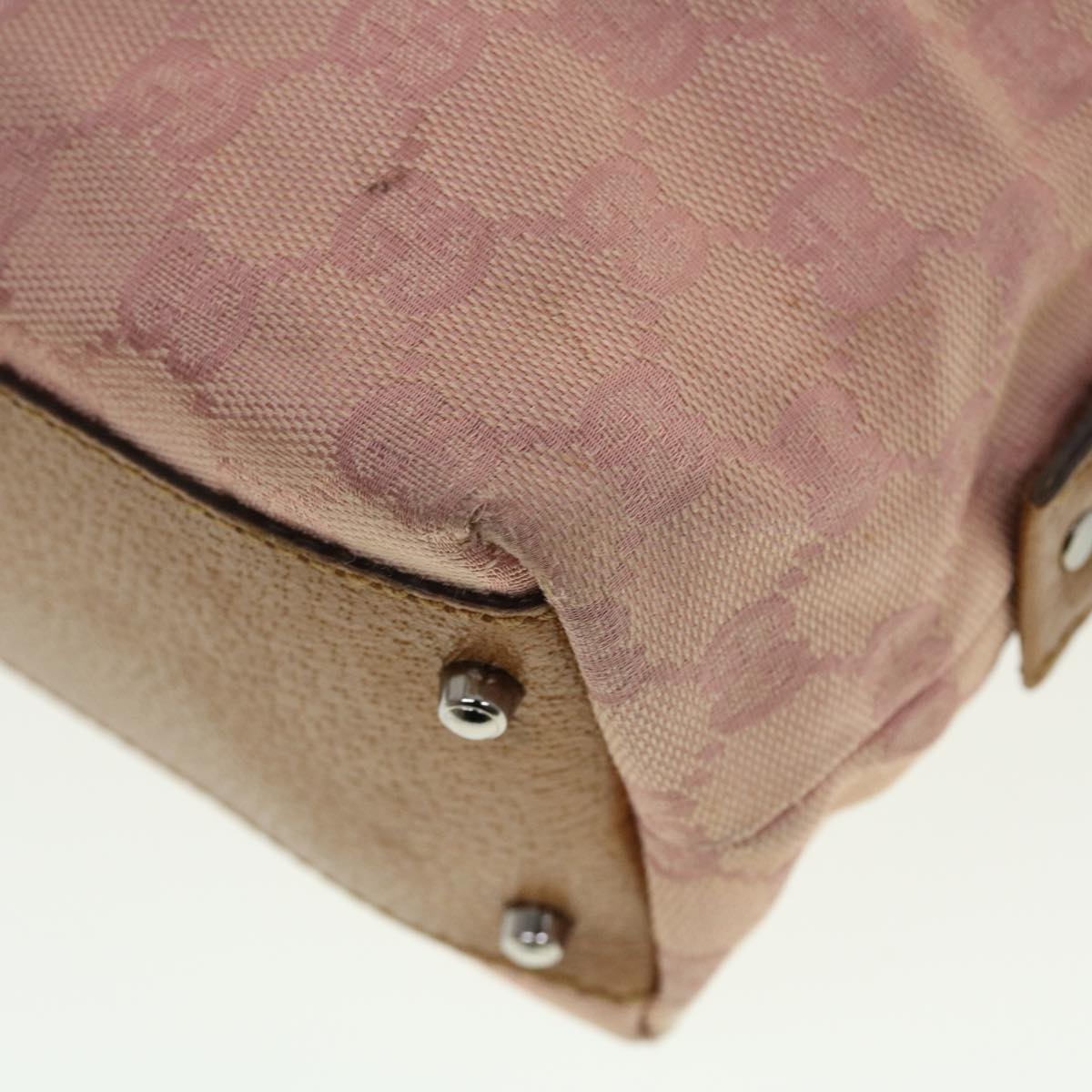 GUCCI GG Canvas Hand Bag Pink 113009 fm2349