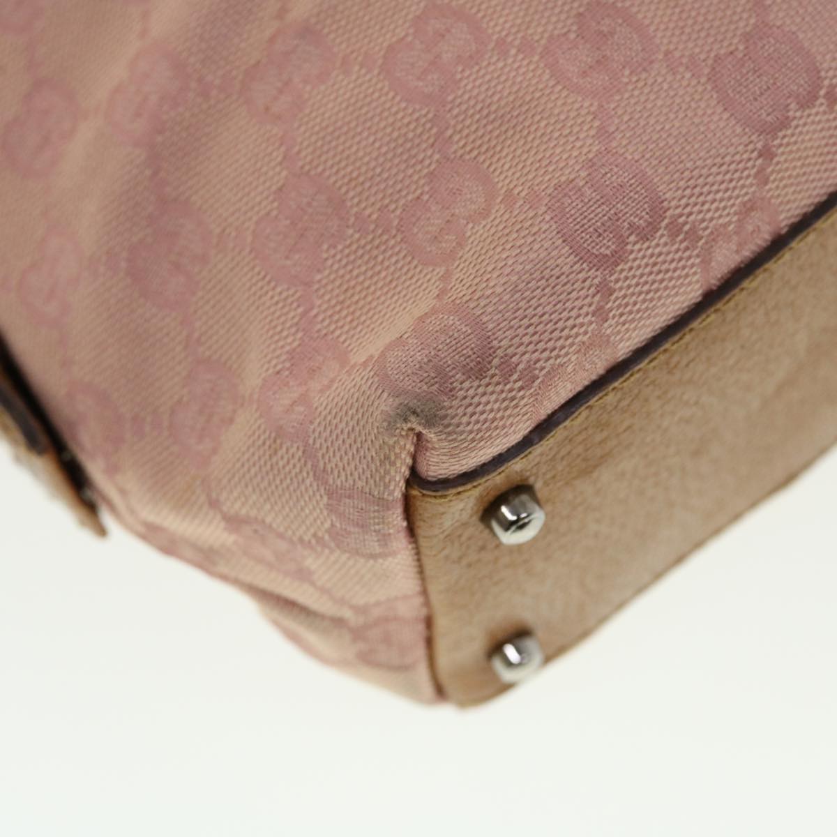 GUCCI GG Canvas Hand Bag Pink 113009 fm2349