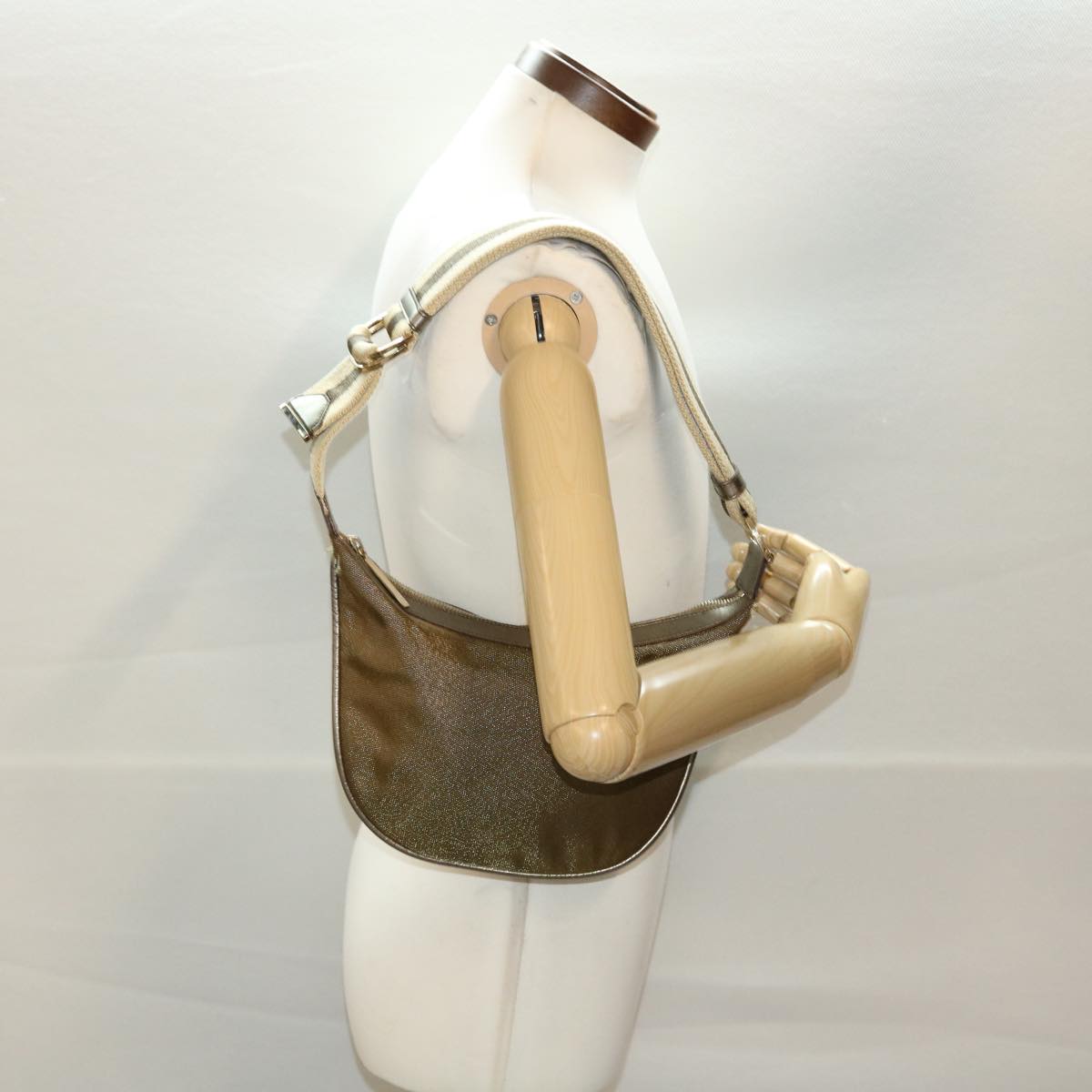 GUCCI Sherry Line Shoulder Bag Canvas Bronze Beige Brown 001 4186 fm2350