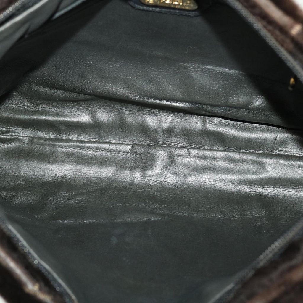 FENDI Clutch Bag Leather Black fm2351