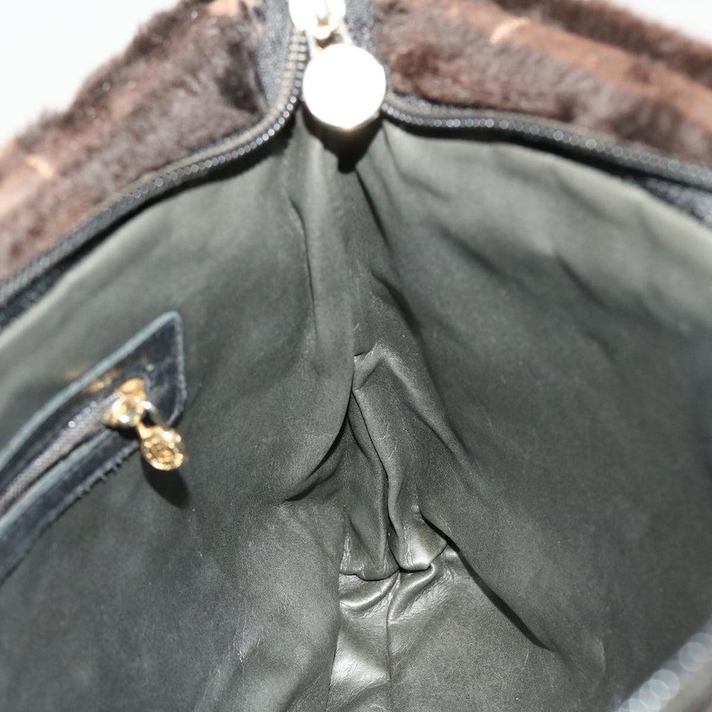 FENDI Clutch Bag Leather Black fm2351