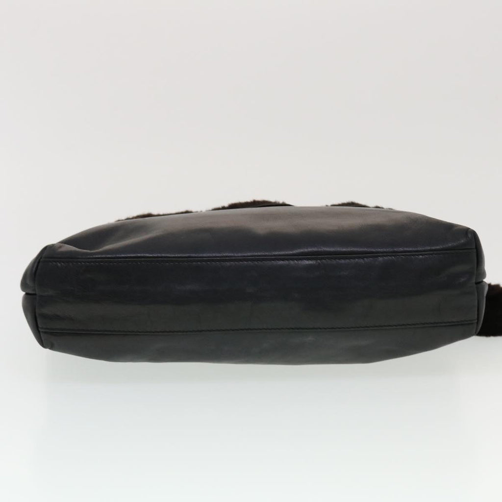 FENDI Clutch Bag Leather Black fm2351